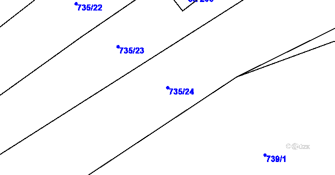 Parcela st. 735/24 v KÚ Beztahov, Katastrální mapa