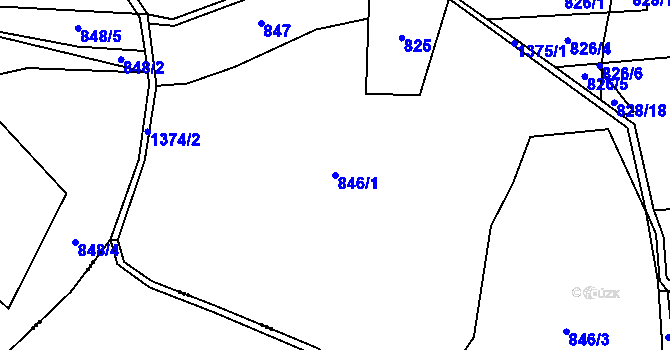 Parcela st. 846/1 v KÚ Beztahov, Katastrální mapa