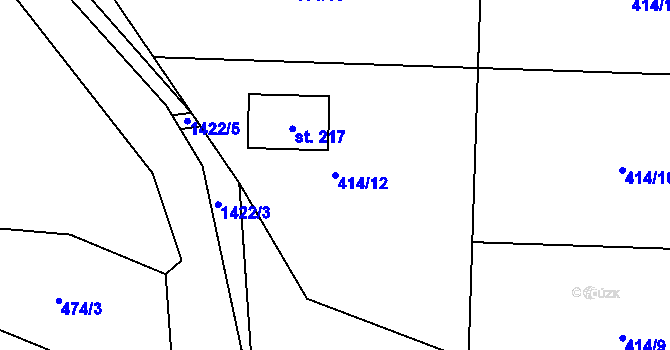 Parcela st. 414/12 v KÚ Beztahov, Katastrální mapa