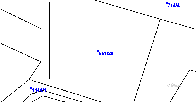 Parcela st. 651/28 v KÚ Beztahov, Katastrální mapa