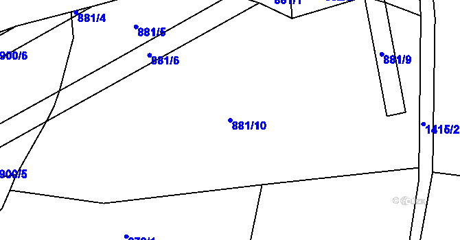 Parcela st. 881/10 v KÚ Beztahov, Katastrální mapa
