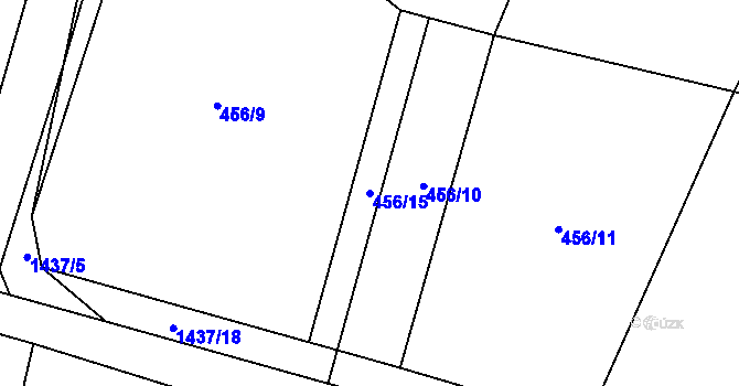 Parcela st. 456/15 v KÚ Beztahov, Katastrální mapa