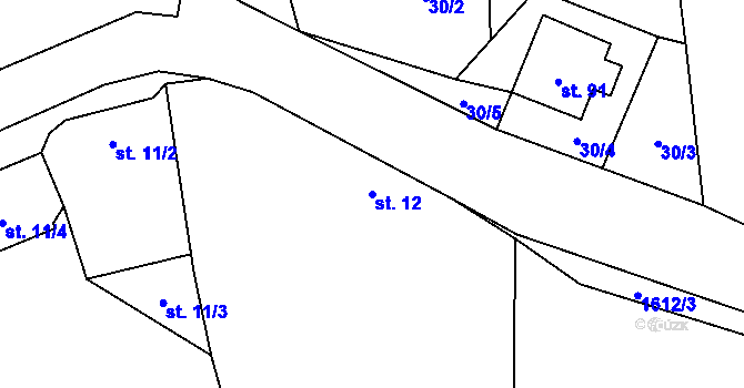 Parcela st. 12 v KÚ Martinice u Votic, Katastrální mapa