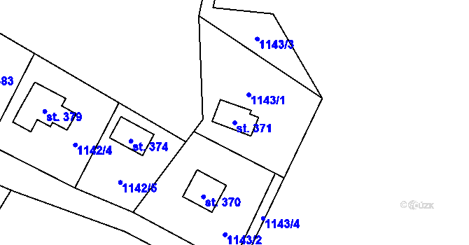 Parcela st. 371 v KÚ Martinice u Skutče, Katastrální mapa