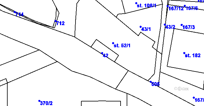 Parcela st. 42 v KÚ Martinice u Holešova, Katastrální mapa