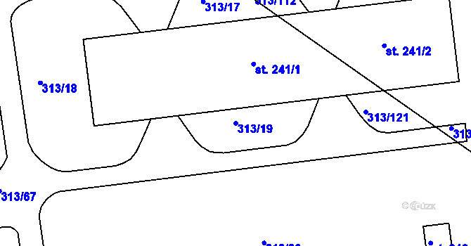Parcela st. 313/19 v KÚ Martinice u Holešova, Katastrální mapa