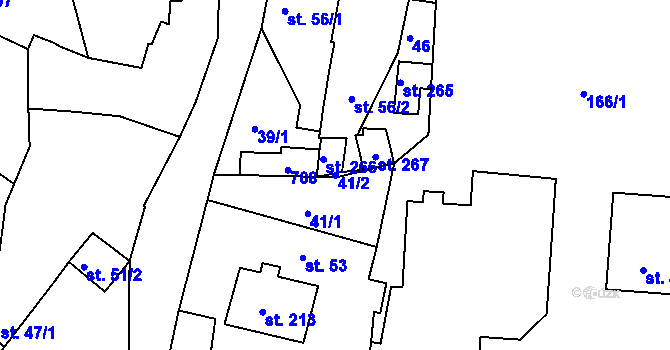 Parcela st. 41/2 v KÚ Martinice u Holešova, Katastrální mapa