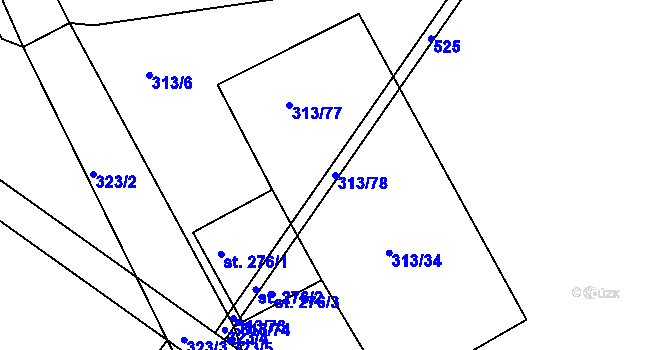 Parcela st. 313/78 v KÚ Martinice u Holešova, Katastrální mapa