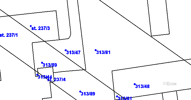 Parcela st. 313/81 v KÚ Martinice u Holešova, Katastrální mapa