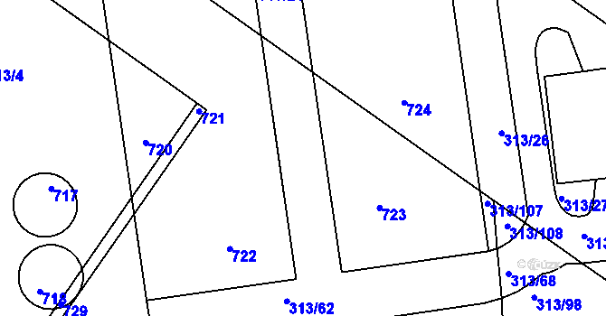 Parcela st. 313/104 v KÚ Martinice u Holešova, Katastrální mapa