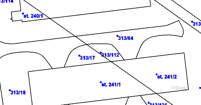Parcela st. 313/112 v KÚ Martinice u Holešova, Katastrální mapa