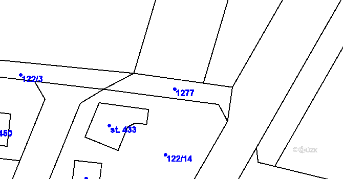 Parcela st. 122/22 v KÚ Martinice u Holešova, Katastrální mapa