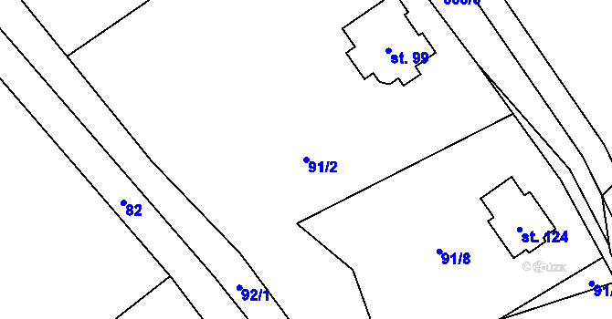 Parcela st. 91/2 v KÚ Martinice u Dolních Kralovic, Katastrální mapa