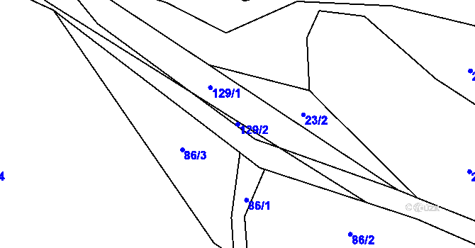 Parcela st. 129/2 v KÚ Skoranovice, Katastrální mapa