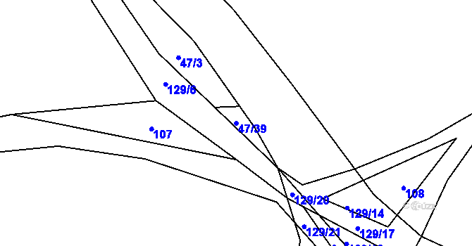 Parcela st. 47/39 v KÚ Skoranovice, Katastrální mapa