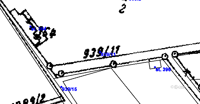 Parcela st. 939/11 v KÚ Martínkovice, Katastrální mapa