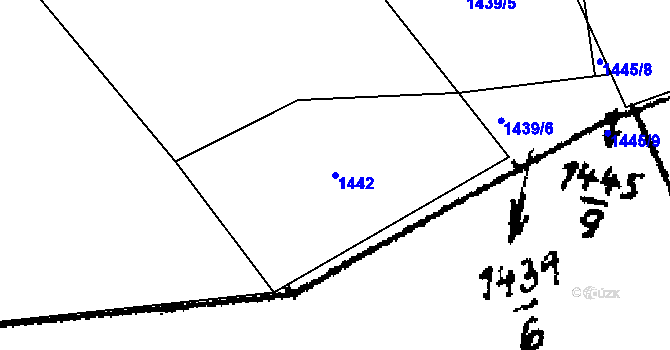 Parcela st. 1442 v KÚ Martínkovice, Katastrální mapa