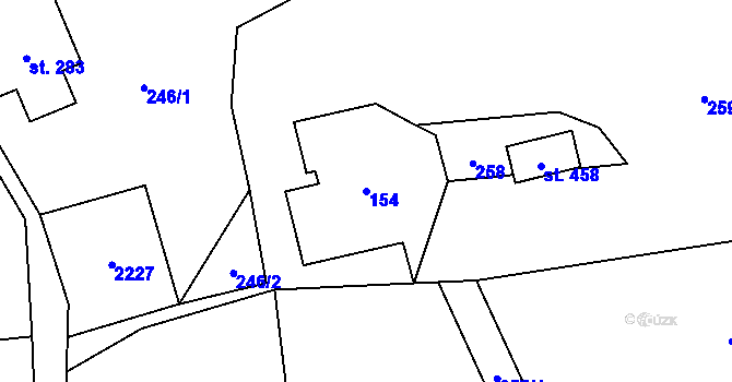 Parcela st. 154 v KÚ Martínkovice, Katastrální mapa