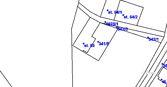 Parcela st. 55 v KÚ Mařenice, Katastrální mapa