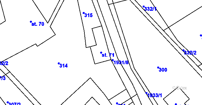 Parcela st. 71 v KÚ Mařenice, Katastrální mapa