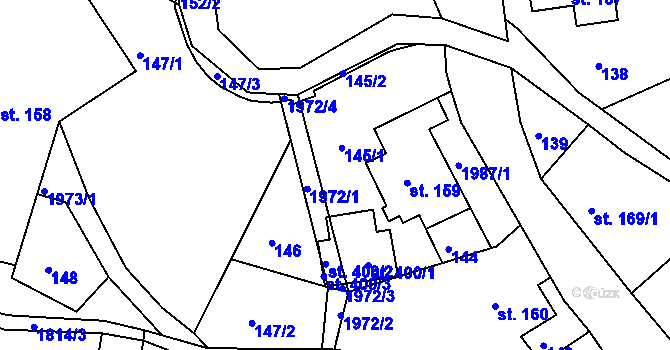 Parcela st. 145 v KÚ Mařenice, Katastrální mapa