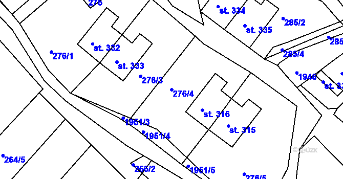 Parcela st. 276/4 v KÚ Mařenice, Katastrální mapa