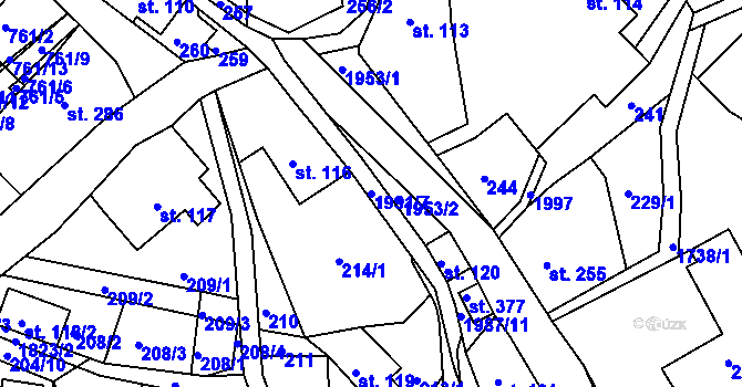 Parcela st. 1991/7 v KÚ Mařenice, Katastrální mapa