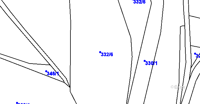 Parcela st. 332/6 v KÚ Mařeničky, Katastrální mapa