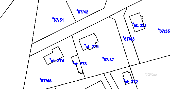 Parcela st. 275 v KÚ Masečín, Katastrální mapa