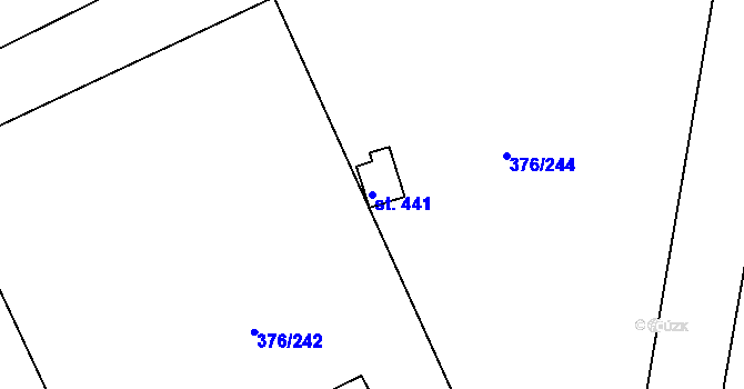 Parcela st. 441 v KÚ Masečín, Katastrální mapa