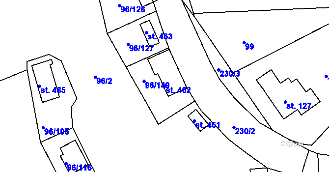 Parcela st. 462 v KÚ Masečín, Katastrální mapa