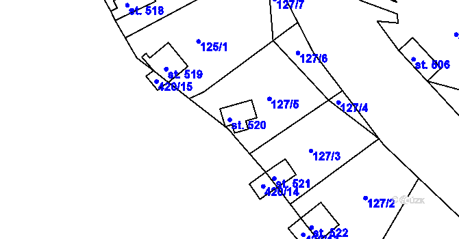 Parcela st. 520 v KÚ Masečín, Katastrální mapa