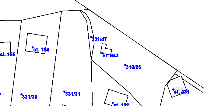 Parcela st. 943 v KÚ Masečín, Katastrální mapa