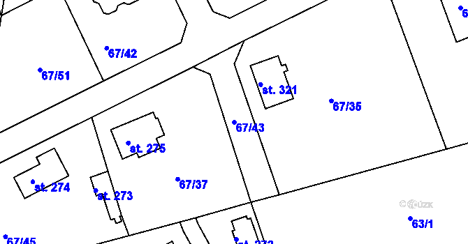 Parcela st. 67/43 v KÚ Masečín, Katastrální mapa