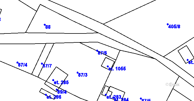 Parcela st. 87/6 v KÚ Masečín, Katastrální mapa