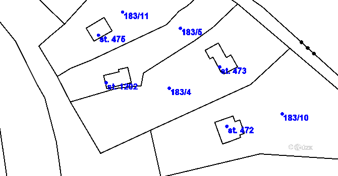 Parcela st. 183/4 v KÚ Masečín, Katastrální mapa