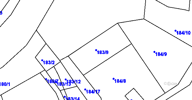 Parcela st. 183/9 v KÚ Masečín, Katastrální mapa