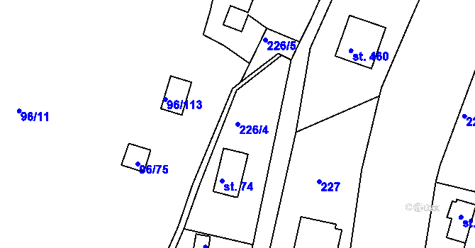 Parcela st. 226/4 v KÚ Masečín, Katastrální mapa