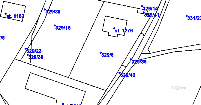 Parcela st. 329/6 v KÚ Masečín, Katastrální mapa