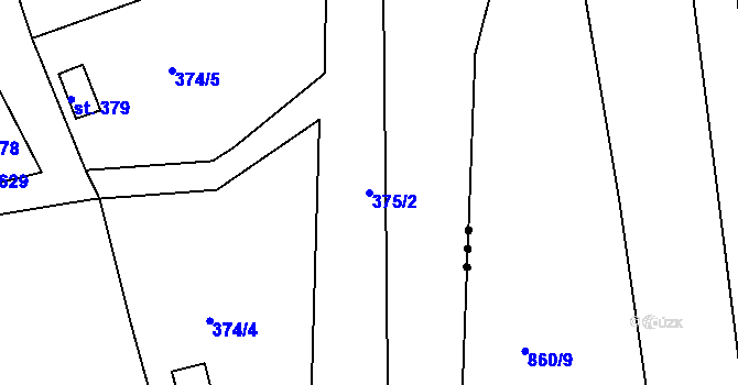 Parcela st. 375/2 v KÚ Masečín, Katastrální mapa