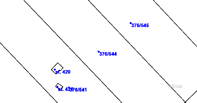 Parcela st. 376/544 v KÚ Masečín, Katastrální mapa
