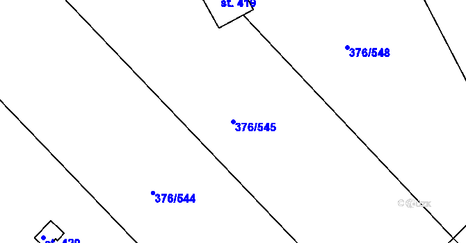 Parcela st. 376/545 v KÚ Masečín, Katastrální mapa
