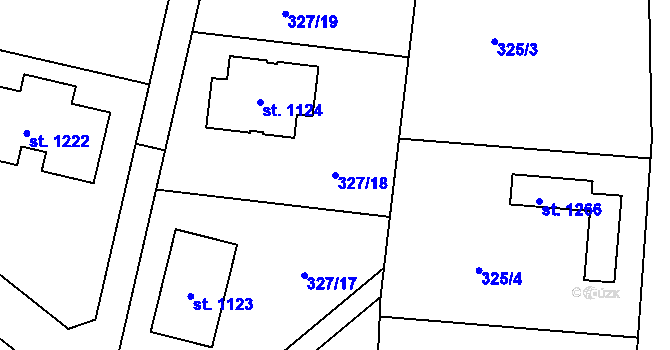 Parcela st. 327/18 v KÚ Masečín, Katastrální mapa