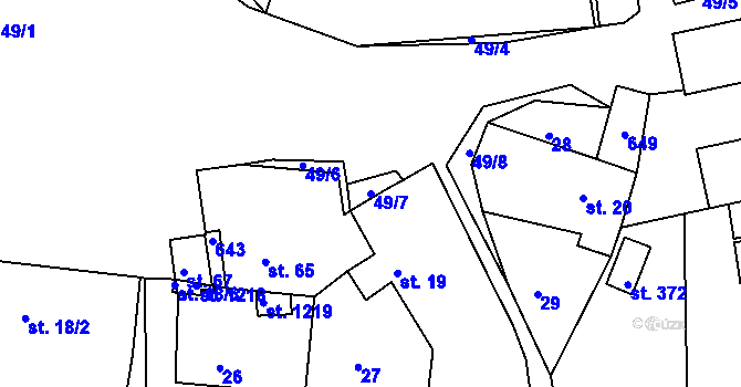 Parcela st. 49/7 v KÚ Masečín, Katastrální mapa