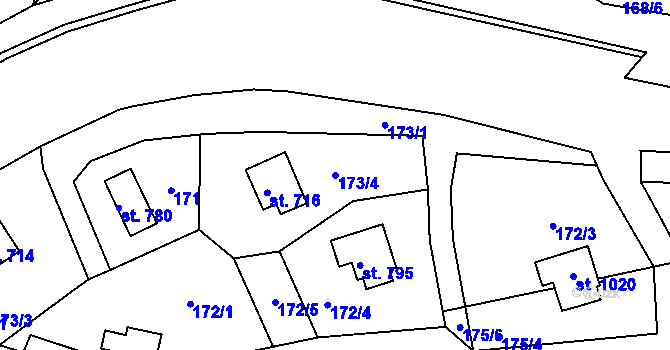 Parcela st. 173/4 v KÚ Masečín, Katastrální mapa