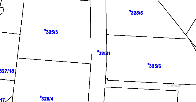 Parcela st. 325/1 v KÚ Masečín, Katastrální mapa