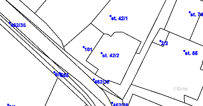 Parcela st. 42/2 v KÚ Máslojedy, Katastrální mapa