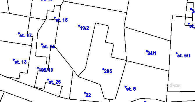 Parcela st. 11 v KÚ Máslovice, Katastrální mapa