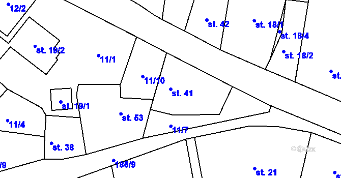 Parcela st. 41 v KÚ Máslovice, Katastrální mapa