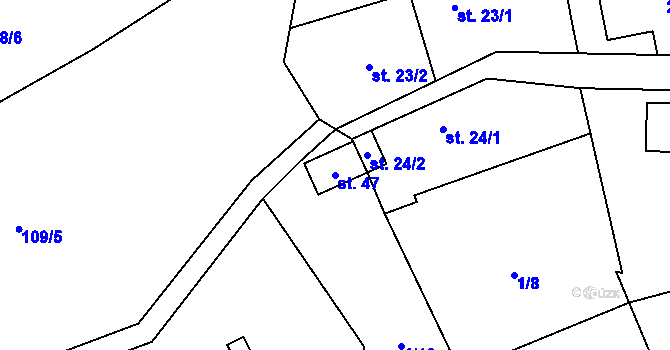 Parcela st. 47 v KÚ Máslovice, Katastrální mapa